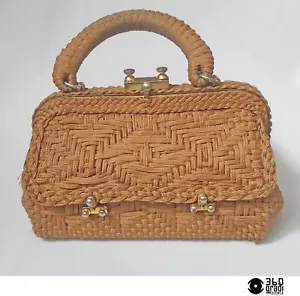 Borsa a mano "Roberta di Camerino" in corda intrecciata vintage Italy 1960s - Imagen 1 de 10