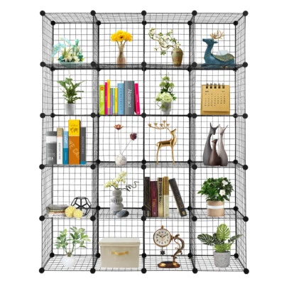 20-Cube Organizer Storage Shelves Wire Cube Storage Origami Shelves Bookcase - Image 1 of 4