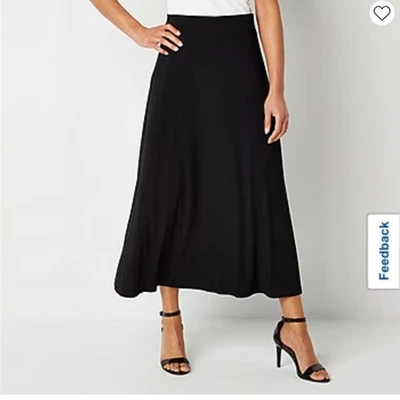 Falda Max Studio Pull-on Terciopelo Negra Pequeña Foto 1 de 4