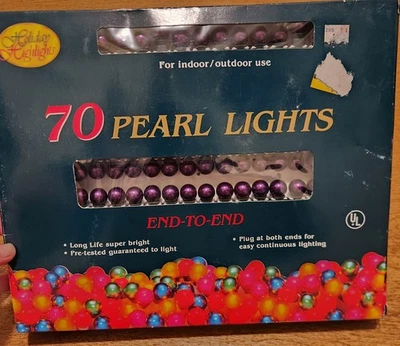 Holiday Highlights 70 Pink Pearl Lights, Indoor/Outdoor, End-toEnd, Never Used! - Image 1 of 3