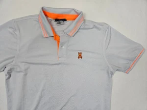 Psycho Bunny Shirt Mens 5 Polo Golf Performance Gray Orange Short Sleeve - Picture 1 of 11