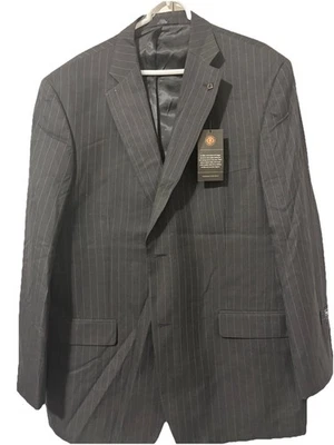 Abrigo deportivo Haggar para hombre The Multi-Tasker 46L chaqueta negra a rayas nuevo con etiquetas Foto 1 de 4