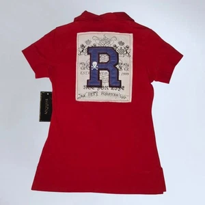 Vintage Urban Rocawear Polo Red Embellished Shirt Jr Size L NWT 2000s Deadstock  - Picture 1 of 17