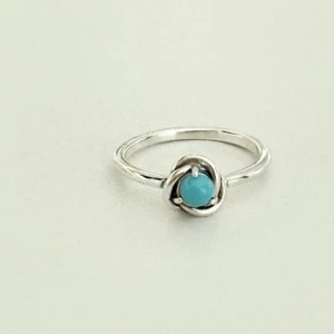 Pandora 925 Sterling Silver Turquoise Eternity Circle Ring Size 6 - Picture 1 of 6