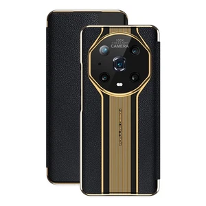 LUXURY GENUINE LEATHER BLING SMART CASE COVER For Honor Magic3 Magic4 Pro Pro+ - Picture 1 of 32