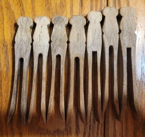 Konvolut 14 Vintage Wäscheklammern aus Holz - Bild 1 von 2