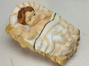 13" Christmas Nativity Scene Baby Jesus Plastic Figurine Manger Crib - Picture 1 of 18