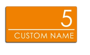 HOUSE SIGN ADDRESS SIGN NUMBER STREET ACRYLIC DOOR WALL ORANGE PLAQUE - Picture 1 of 3