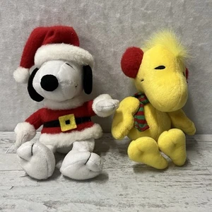 Peanuts Collection Hallmark 8" Snoopy & Woodstock Christmas Plush Set of 2 - Picture 1 of 9