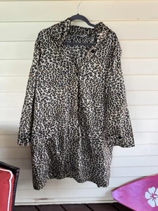 Anthony Richards Leopard-Print Belted Light Weight Trench Coat Size 2XL - Picture 1 of 4
