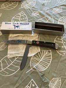 BOKER TREE BRAND SOLINGEN GERMANY0 SMOOTH BONE BLUE TICK TRAPPER KNIFE 0117 NIB - Picture 1 of 8