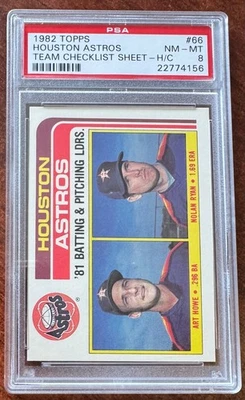 Nolan Ryan 1982 Topps Team Checklist #66 PSA 8 NM-MT - Image 1 of 2