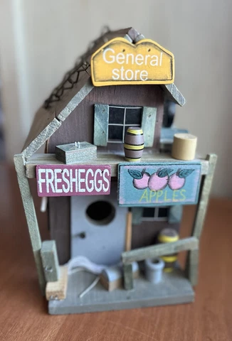 General Store Wood Birdhouse Bird House Folk Art Rustic Decor 3D country life Cover