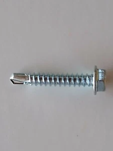 Cabezal de lavadora hexagonal lámina de metal autoperforante tornillos Tek (QTY 100) (1/4" cabezal) - Imagen 1 de 3