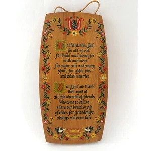Watkins Wood Prayer Wall Plaque Pennsylvania Dutch Folk Art Cutting Board Vtg - Picture 1 of 4
