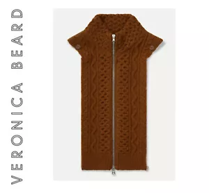 NWT VERONICA BEARD Dickey Jacket insert TIHANY turtleneck Dark Ochre Camel Wool - Picture 1 of 10