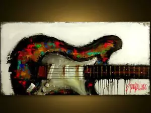 Made to Order - Contemporary Guitar painting ABSTRACT ART by SLAZO - Picture 1 of 4