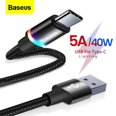 Baseus Halo USB C SuperCharge Cable 40W 5A Charging for Huawei 0.25m - 2m - Image 1 of 4