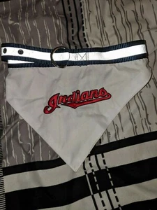 Pets First- Officially Licensed Cleveland Indians- Reflective Collar Bandana- L - Picture 1 of 2