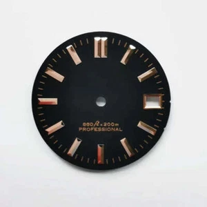 DS Matte Balck Rose Gold Text Dial No Lume Nh35 28.5MM Can Costom Logo Skx009 07 - Picture 1 of 7