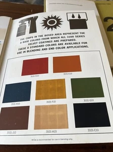 Rare! 1966 Industrial Design Brochure Color Swatch 3M Velvet Coating 3100 - Imagen 1 de 15