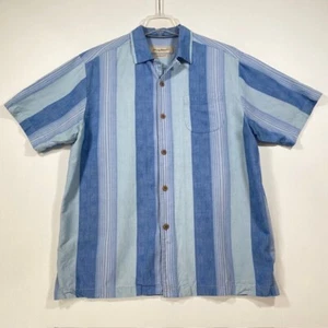 Tommy Bahama Striped Silk Short Sleeve Original Fit Shirt Button Up Sz Medium - Picture 1 of 11