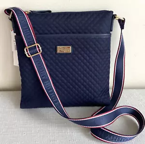 NWT Tommy Hilfiger Quilted Dark Blue Lightweight crossbody Bag W/ Front Pocket - Picture 1 of 11