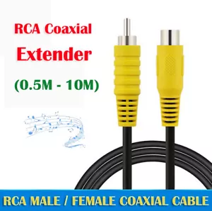 RCA Male to Female Extension Cable Audio Video AV Coaxial Extender Cord 3m 5m 1m - Picture 1 of 12