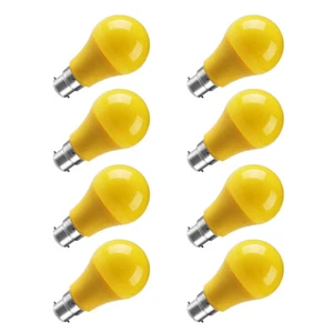 8 Pack B22 BC LED Bulb SMD 2835 5W Yellow Color Non-dimmable AC 220V Light Bulbs - Picture 1 of 6