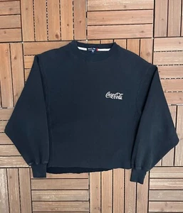 Coca-Cola Embroidered Vintage Black Crewneck Sweater Size Large - Bild 1 von 8