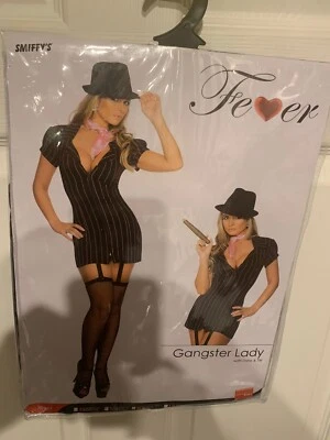 NWOT Smiffy’s Gangster Lady Costume Adult Size Small Dress & Toe Black & Pink - Image 1 of 4