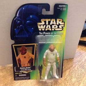 1997 Star Wars Power of the Force Admiral Ackbar Action Figure Green Card - Picture 1 of 2