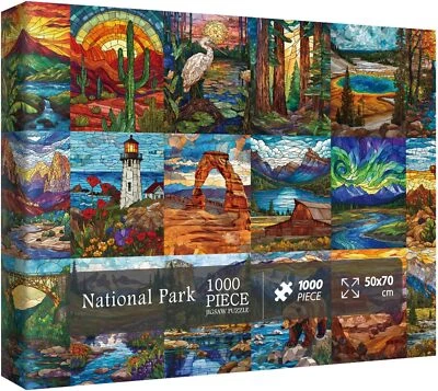 Stained Glass Puzzles National Parks Puzzle for Adults 1000 Pieces, Landscape Ji - Image 1 of 4