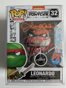 TMNT Original 4 LEONARDO FUNKO POP CHASE 4X Cast Signed Autographed JSA COA RARE - Picture 1 of 3