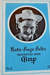Vintage 1938 Raphael Gimp Brand Crochet Booklet Hat Bag Belt Purses No.2  - Picture 1 of 9