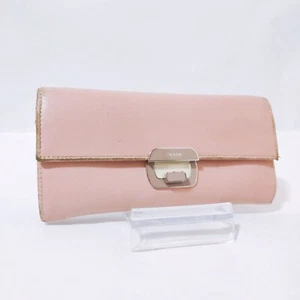 PRADA pink wallet saffiano hook close type Authentic Italy #5725P - Picture 1 of 22
