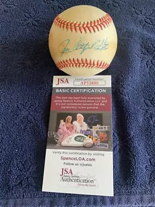 Jim "Catfish" Hunter Autographed OAL Gene A Budig Baseball JSA COA Vintage - Picture 1 of 8