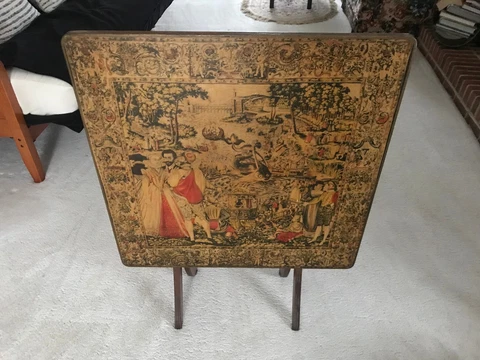 Vintage Mid Century Ferguson Brothers NY USA Wood Furniture Folding Table Cover
