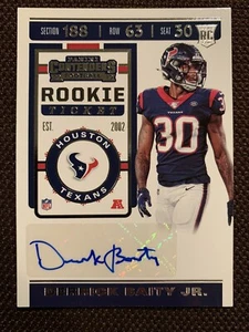 DERRICK BAITY JR. 2019 Panini Contenders Football BIGLIETTO AUTO ROOKIE #234 TEXANS - Foto 1 di 3