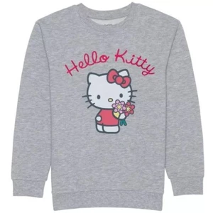 Hello Kitty Youth Sweatshirt Print & Embroidered - Gray - Size Small - Picture 1 of 2