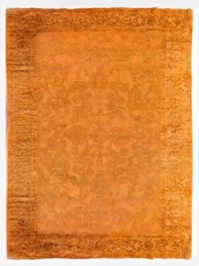 Ziegler Orange Overdyed Hand-Knotted Wool & Silk Area Rug – 178 x 127 cm - Picture 1 of 8