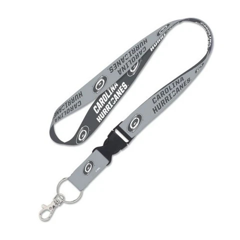 CAROLINA HURRICANES GRAY KEY CHAIN LANYARD DETACHABLE BUCKLE 1" W 22" LONG Cover