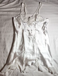 Linea Donatella Slip Dress Womens Size Large Embroidered Beaded Floral - Picture 1 of 14