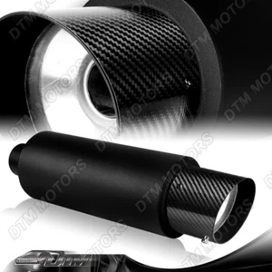 Capa en polvo de 4"" corte inclinado CF punta envuelta silenciador cuerpo de acero con entrada + silenciador de 2,5 - Imagen 1 de 6