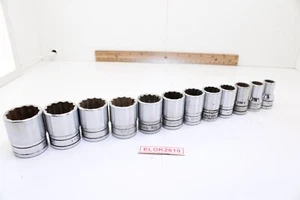 Juego de 12 enchufes de 12 puntos Snap On SW341 - SW141 1-1/16 -7/16" 1/2” Drive - Imagen 1 de 14