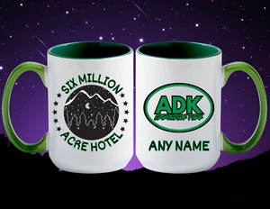 PERSONALIZED ADIRONDACK MOUNTAINS GIFT: SIX MILLION ACRE HOTEL 15 OZ COFFEE MUG - Picture 1 of 1