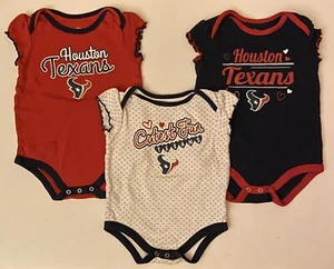 NFL Team Houston Texans 3er Set Einteiler Größe 12 Monate rot weiß blau - Bild 1 von 10