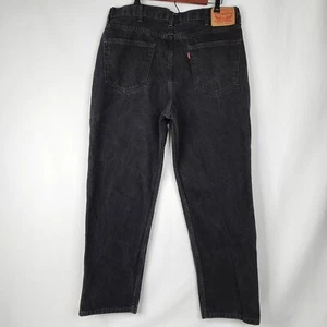 Levis 550 Jeans 37x30 Black Relaxed Fit Mid Rise Tapered Denim Marked 40x32 - Picture 1 of 6
