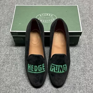 Stubbs & Wootton Hausschuhe Herren 10,5 grün Hedgefonds Wall Street Banker Halbschuh - Bild 1 von 11
