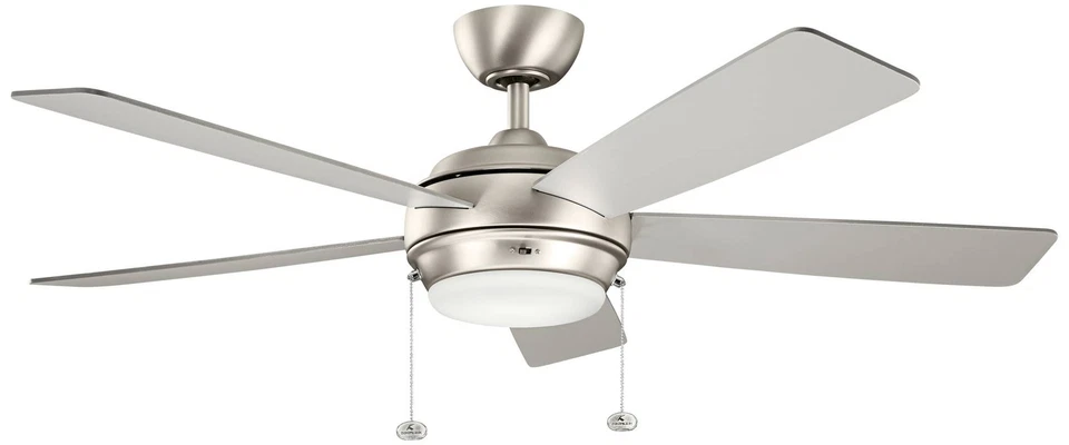 52" Kichler Starkk Brushed Nickel LED Pull Chain Ceiling Fan - Image 1 of 1